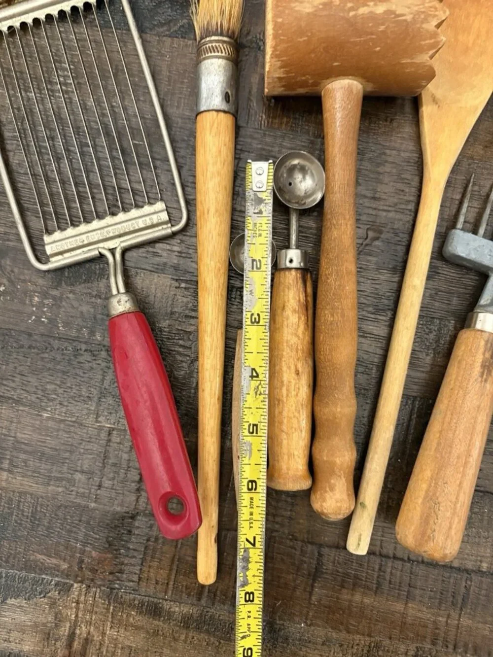 Mixed Lot Kitchen Tools & Utensils Woods Metals Rustic